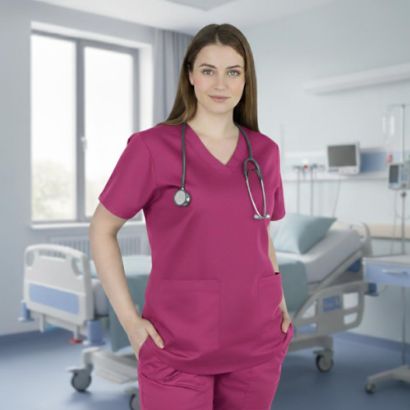 صورة سكراب طبي أوفر سايز نسائي لون زهري